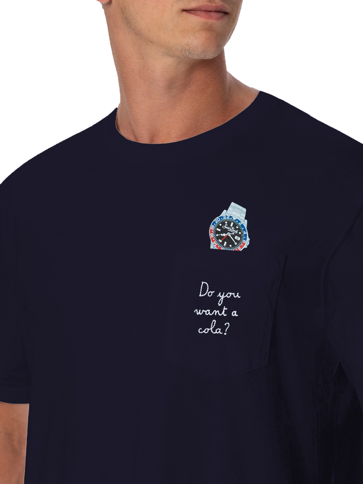 Baumwoll-T-Shirt Austin mit Stickerei und Uhrendruck