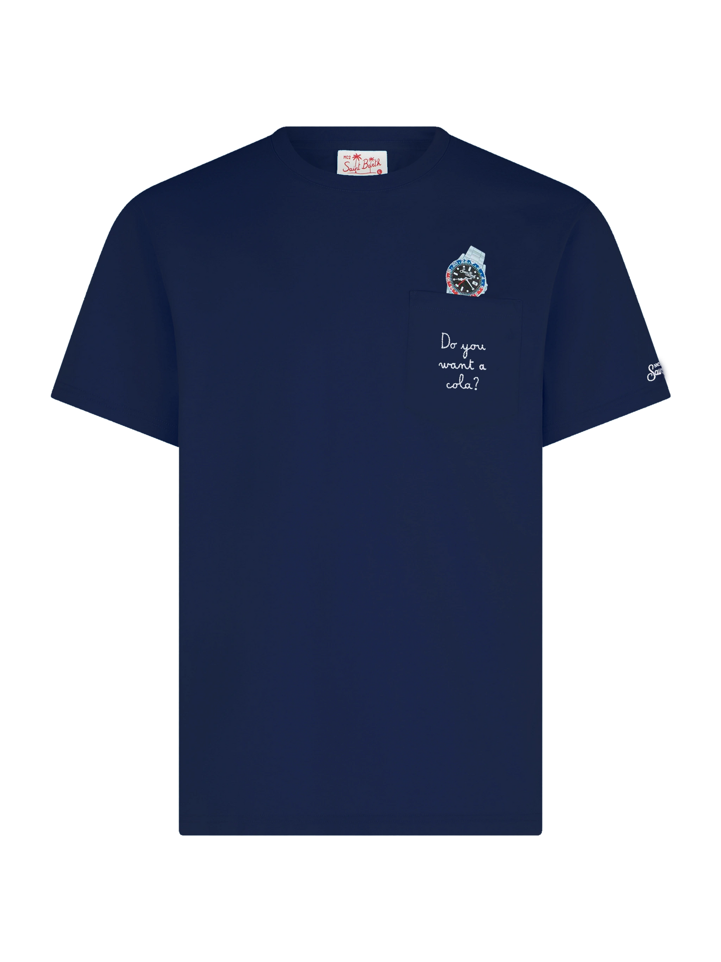 Cotton t-shirt Austin with embroidery and watch print