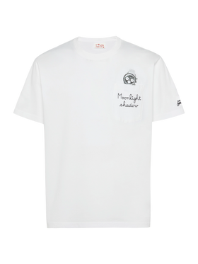Cotton t-shirt Austin with embroidery and watch print - MC2 Saint Barth