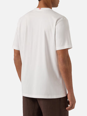 T-shirt Austin bianca con orologio e ricamo Coke Is Too Expensive