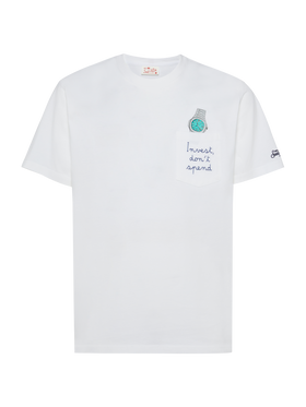 Cotton t-shirt Austin with embroidery and watch print