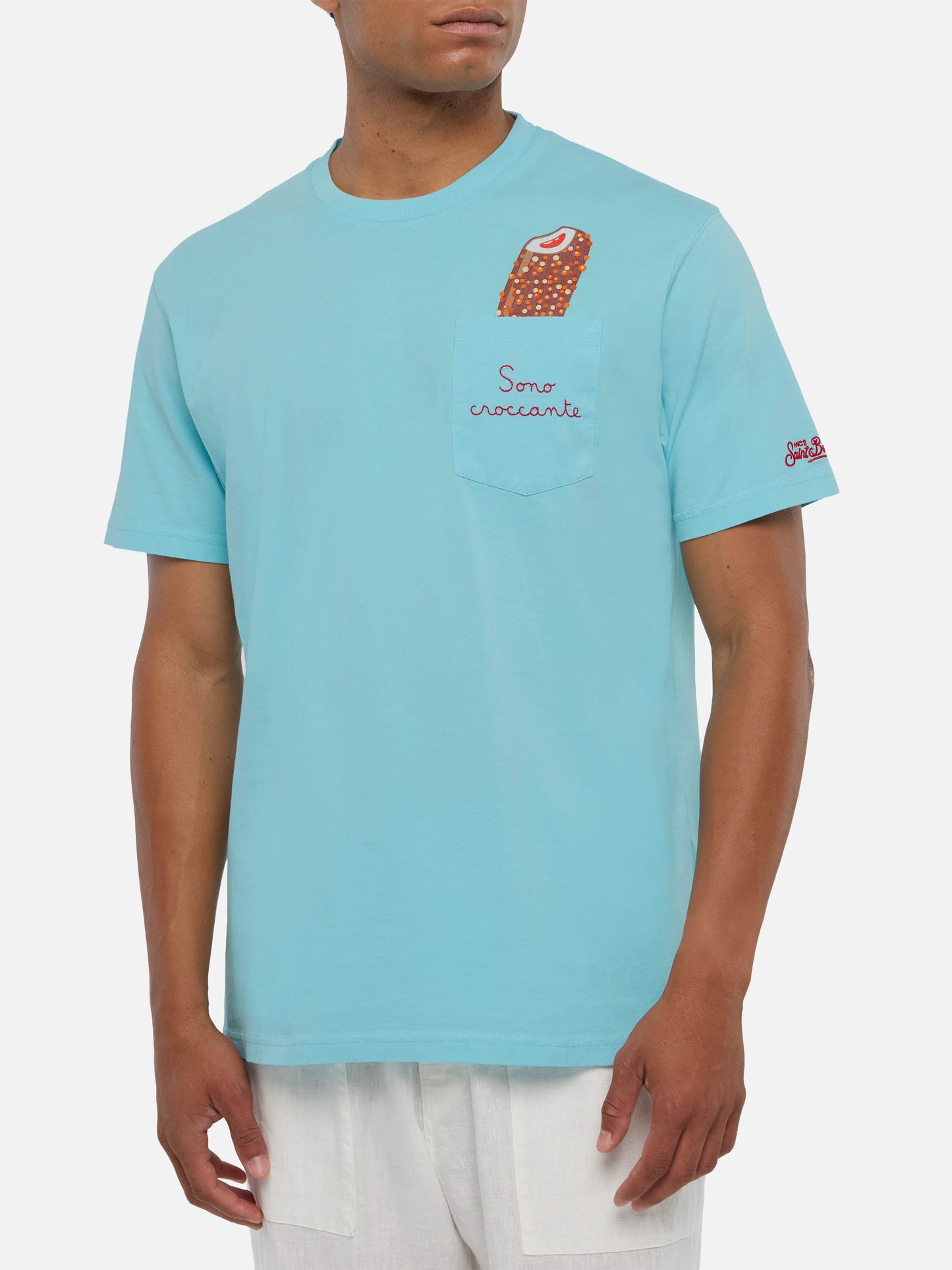 Tshirt in cotone da uomo Austin con ricamo Sono croccante | ALGIDA SPECIAL EDITION