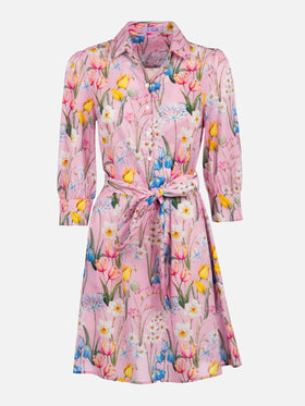 Damen Baumwollkleid Avery mit tropischem Print