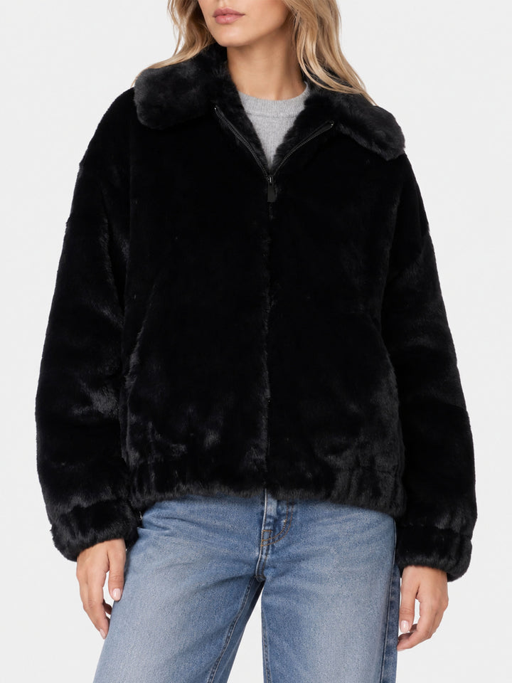 Bomber Aveline de pelo sintético con estampado Saint Barth 
