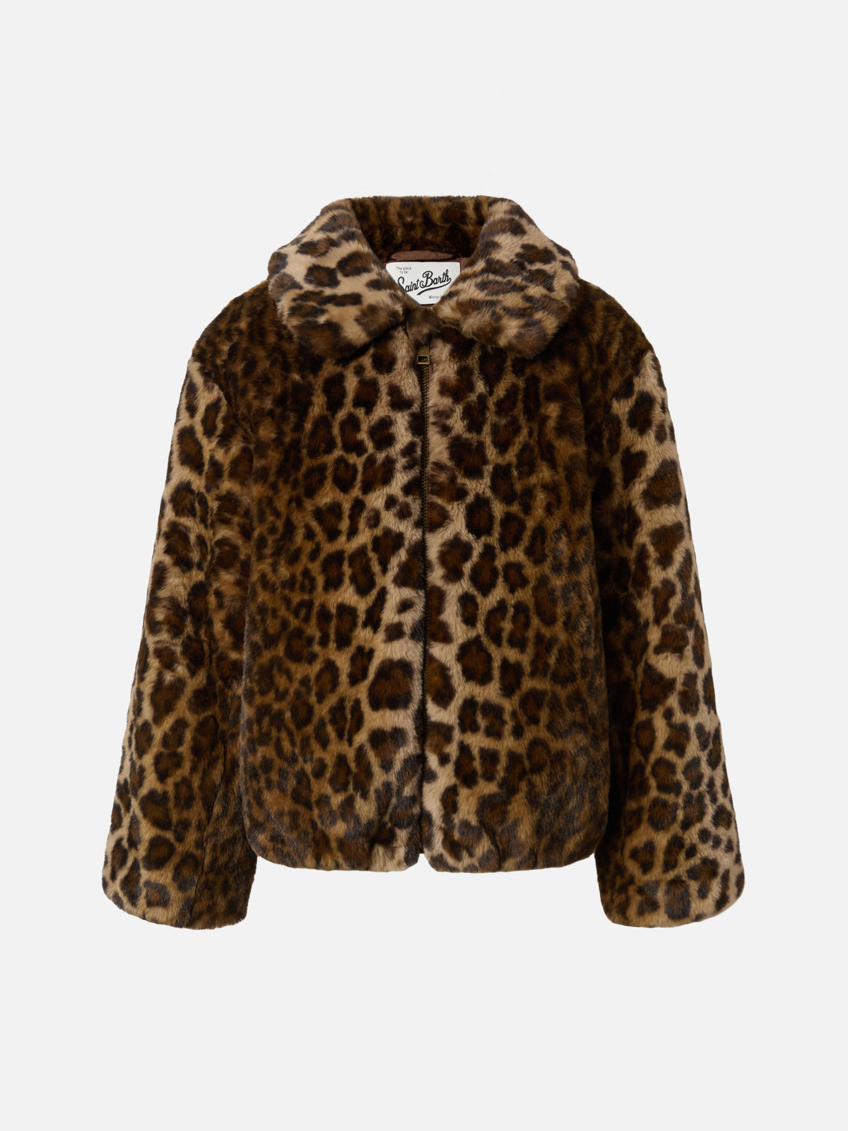 Aveline faux-fur jacket with leopard print – MC2 Saint Barth