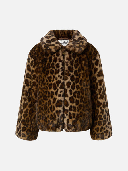 Aveline faux-fur jacket with leopard print – MC2 Saint Barth