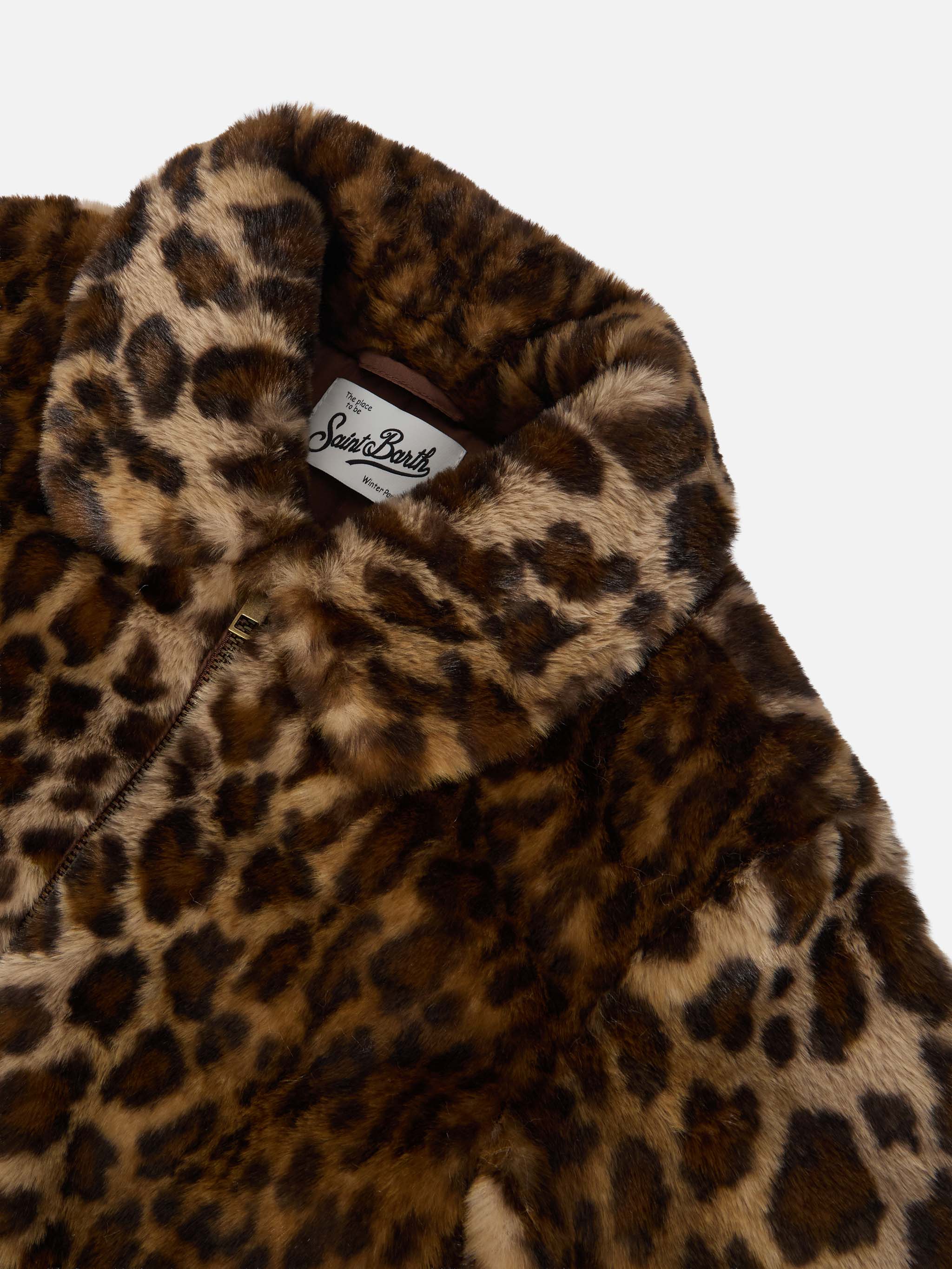 Aveline faux-fur jacket with leopard print – MC2 Saint Barth