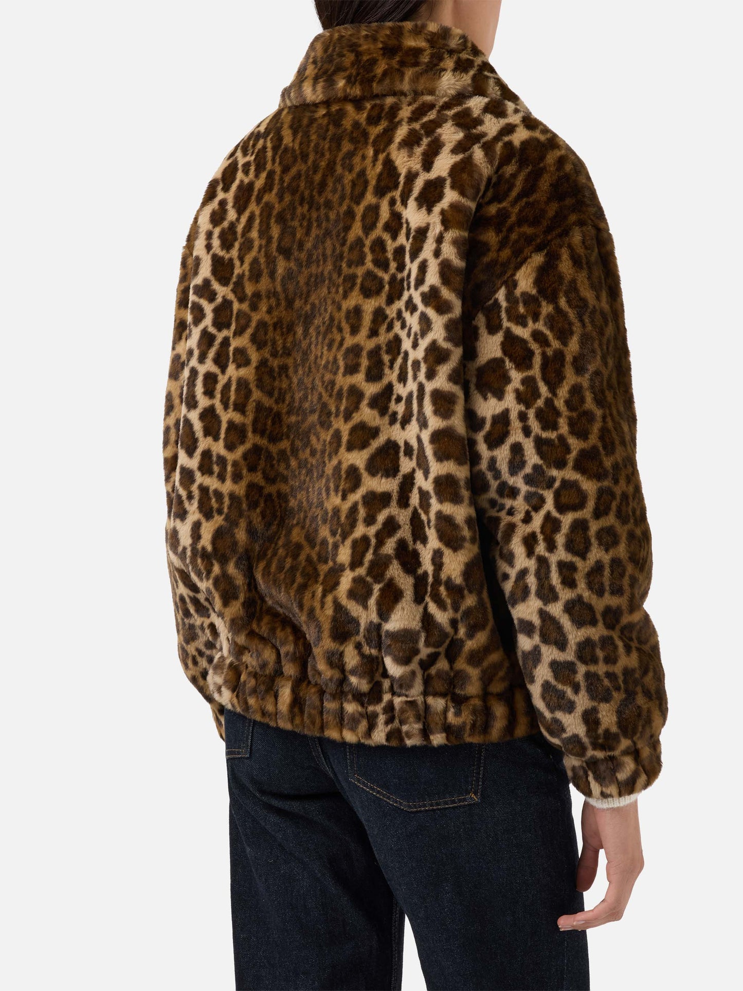 Aveline faux-fur jacket with leopard print