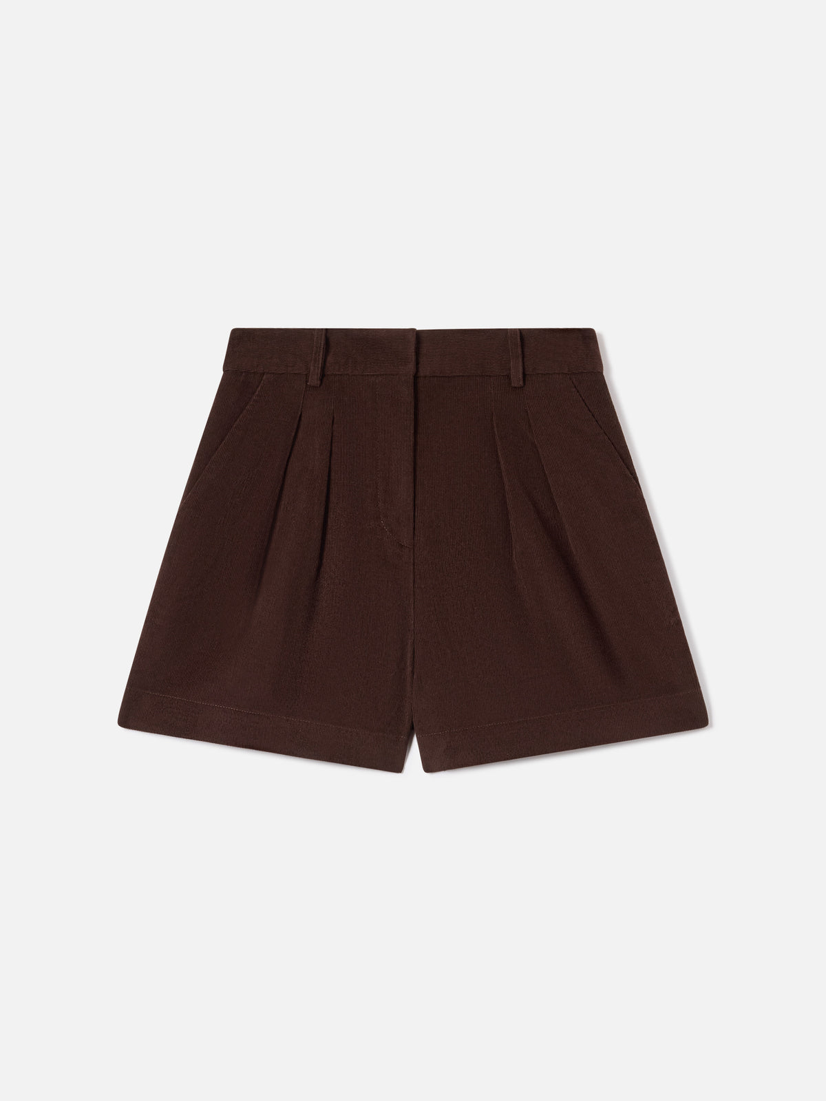 Shorts Aya de pana de algodón en marrón oscuro 