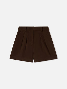 Dark brown Aya cotton corduroy shorts