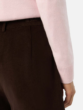 Dark brown Aya cotton corduroy shorts