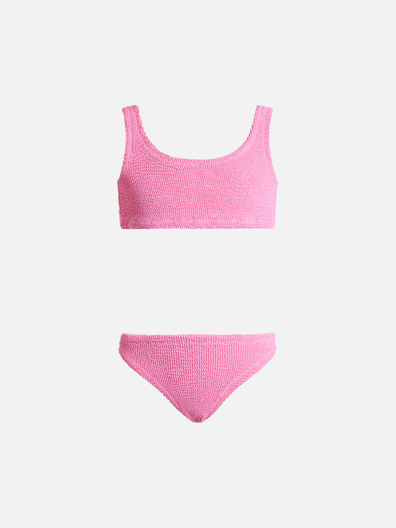 Bikini a triangolo Baker in crinkle rosa