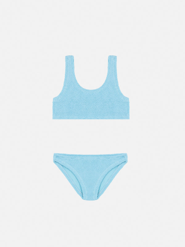 Light blue crinkle classic bralette bikini Baker