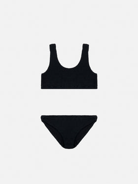 Bikini a triangolo Baker in crinkle nero