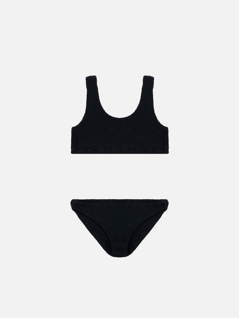 Black crinkle classic bralette bikini Baker - MC2 Saint Barth