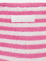 Pink striped crinkle classic bralette bikini Baker