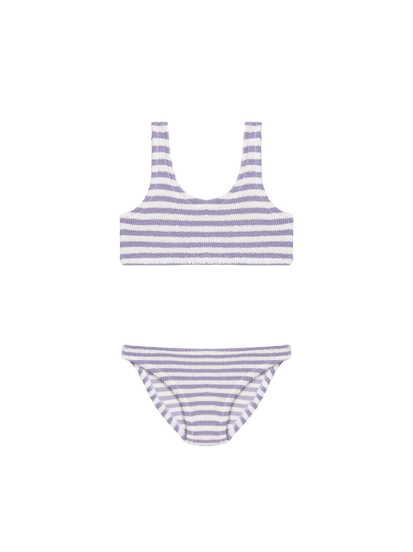 Bikini a triangolo Baker in crinkle a righe lilla