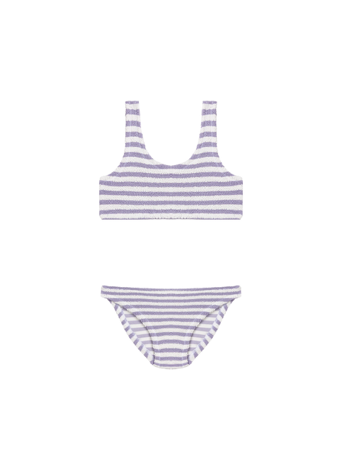 Lilac striped crinkle classic bralette bikini Baker - MC2 Saint Barth