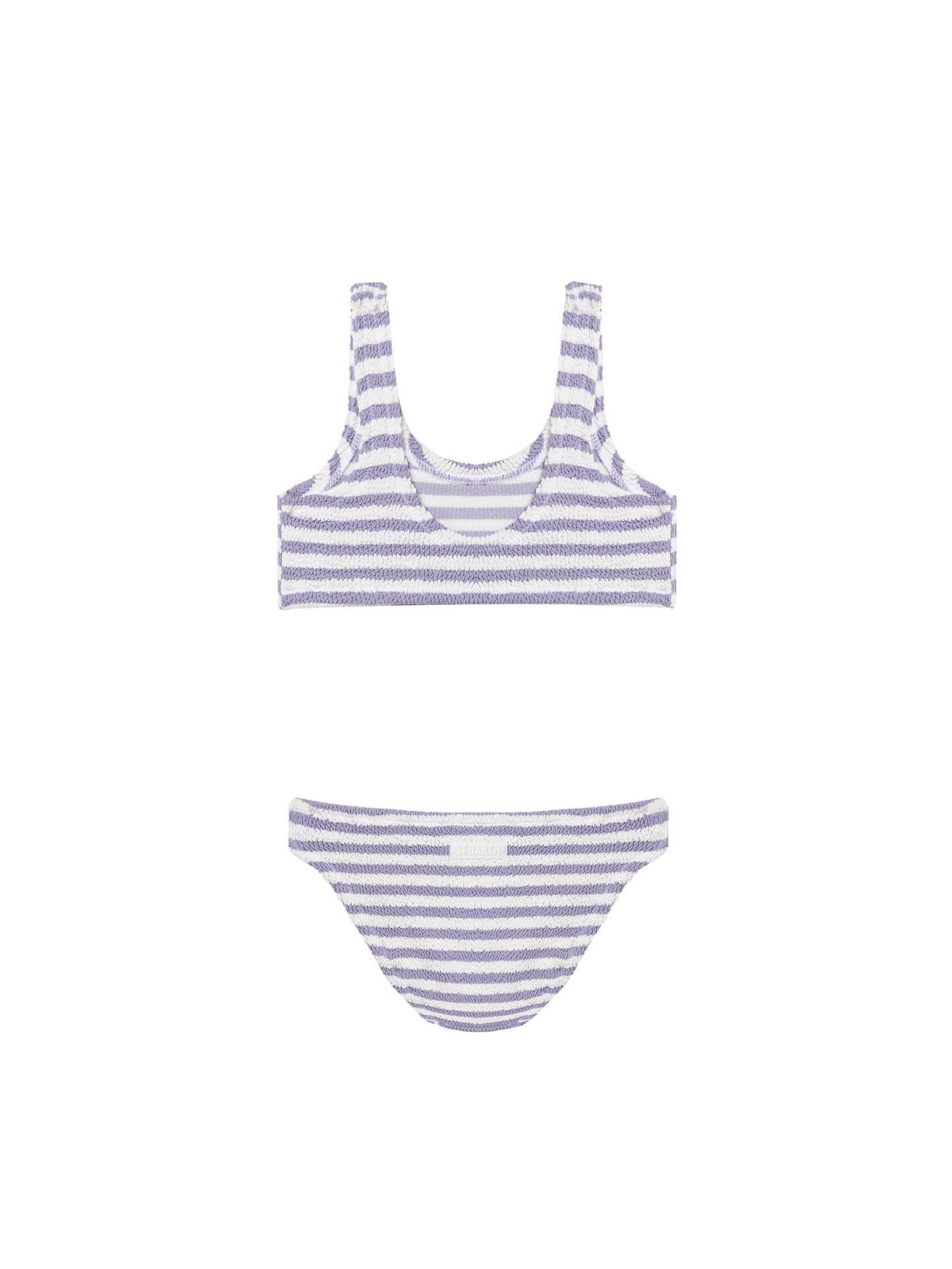 Bikini a triangolo Baker in crinkle a righe lilla
