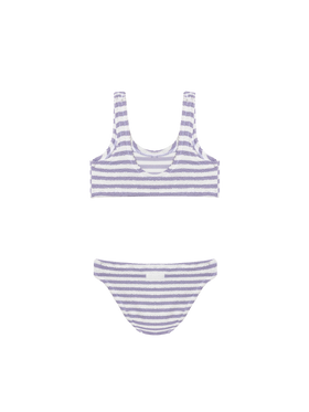 Bikini a triangolo Baker in crinkle a righe lilla