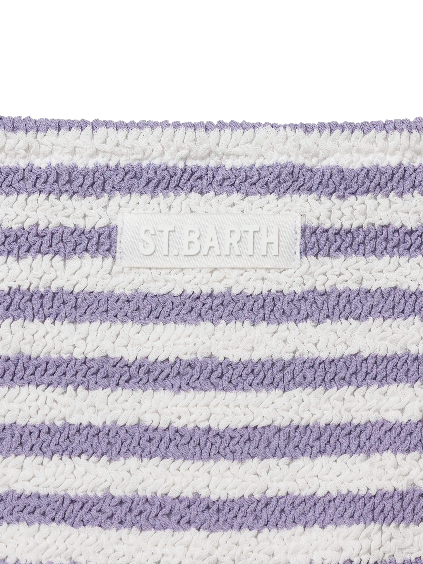 Bikini a triangolo Baker in crinkle a righe lilla