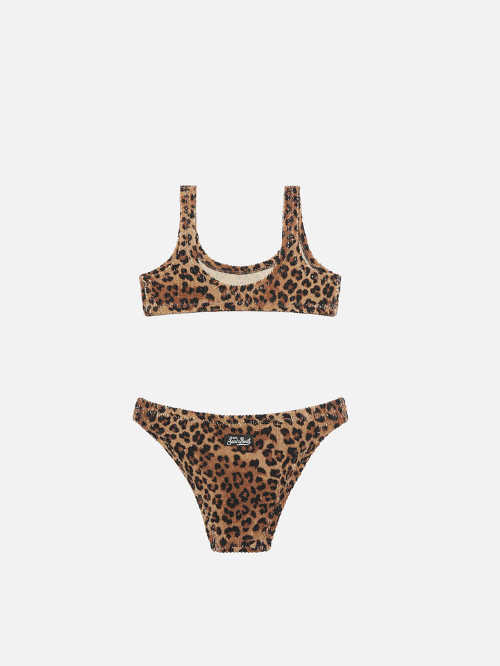 Baker bikini bralette classico in tessuto crinkle con stampa animalier