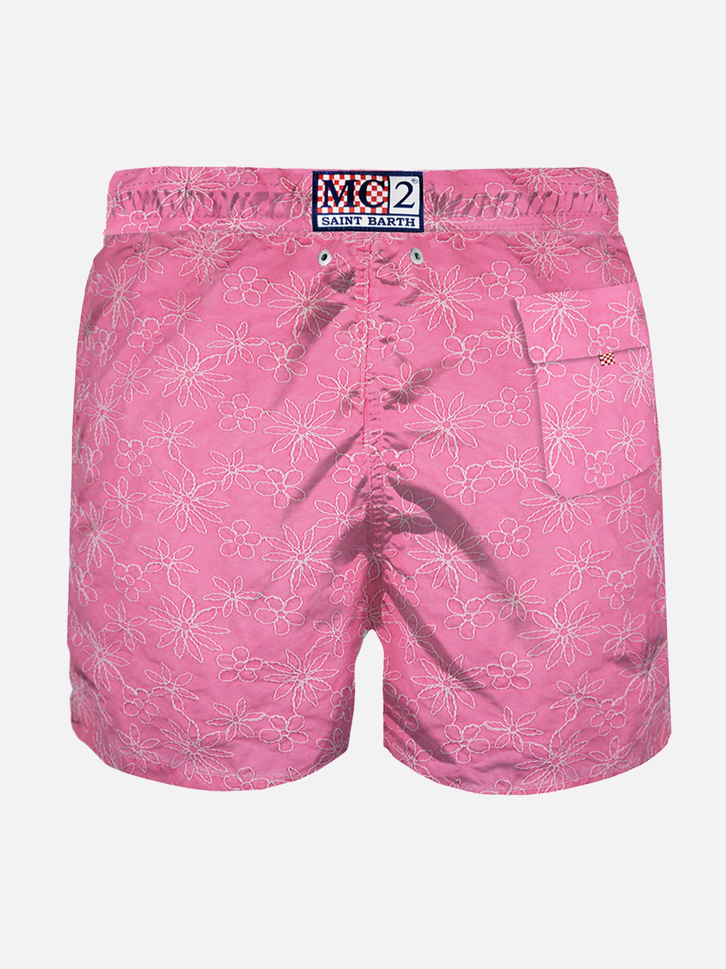 Costume da bagno rosa ricamato