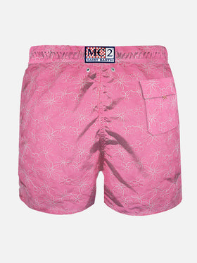 Costume da bagno rosa ricamato