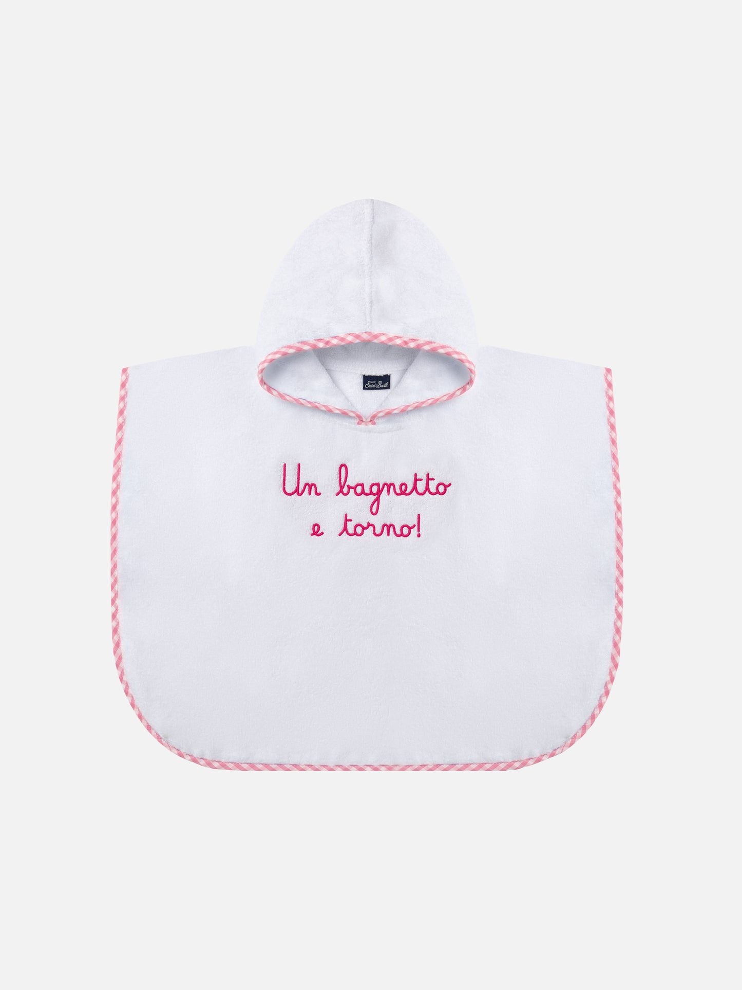 Cotton terry bathrobe with Un bagnetto e torno embroidery