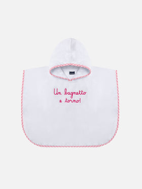 Cotton terry bathrobe with Un bagnetto e torno embroidery