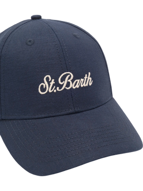Baseball navy blue cotton linen cap
