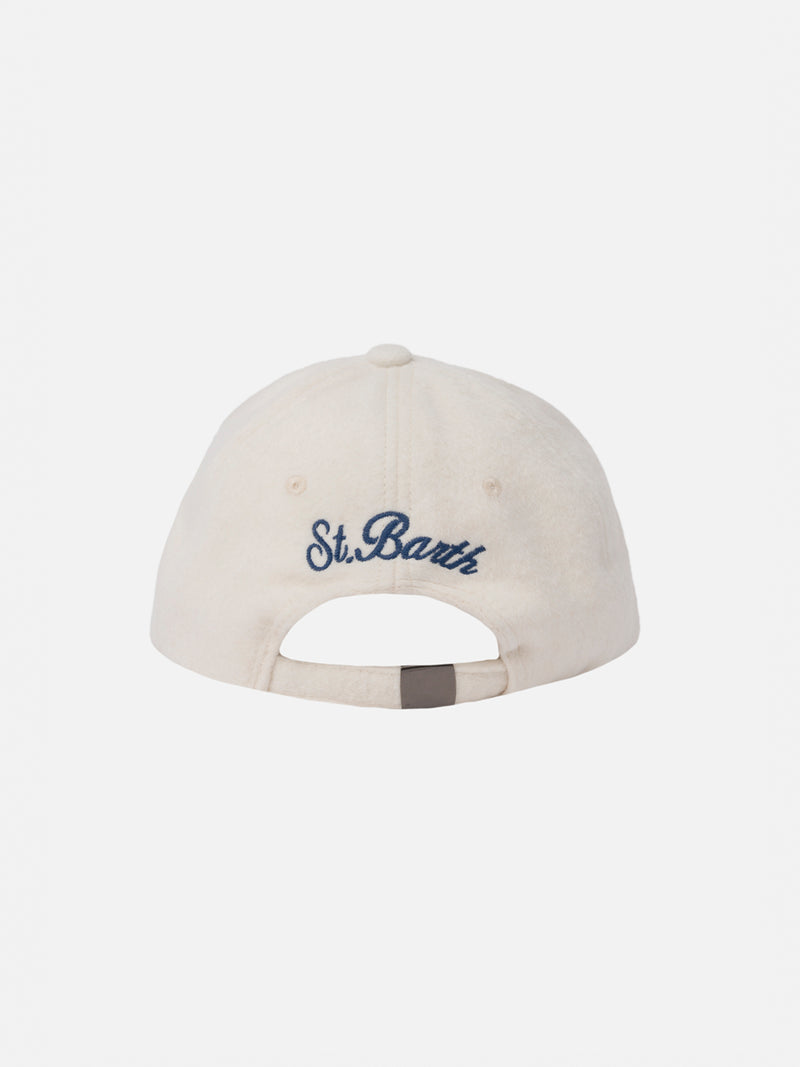 Cappellino da baseball bianco in lana con logo St. Moritz | ST. MORITZ TOP OF THE WORLD SPECIAL EDITION