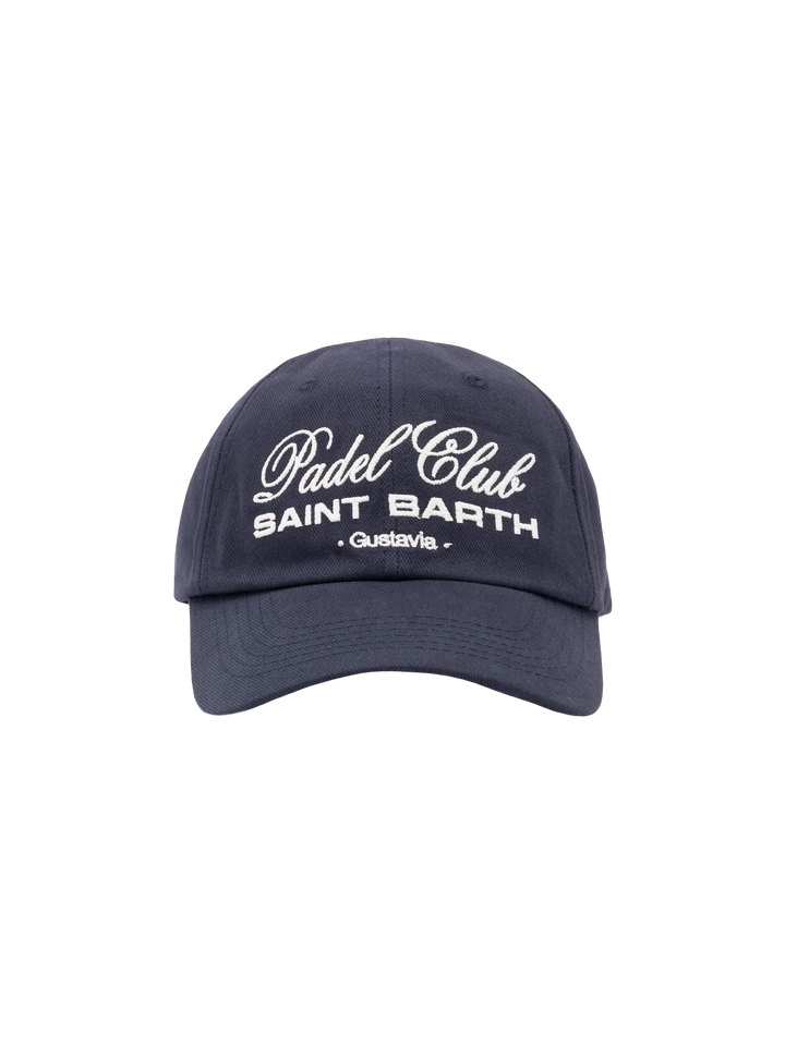 Cappellino da baseball in cotone blu navy con ricamo