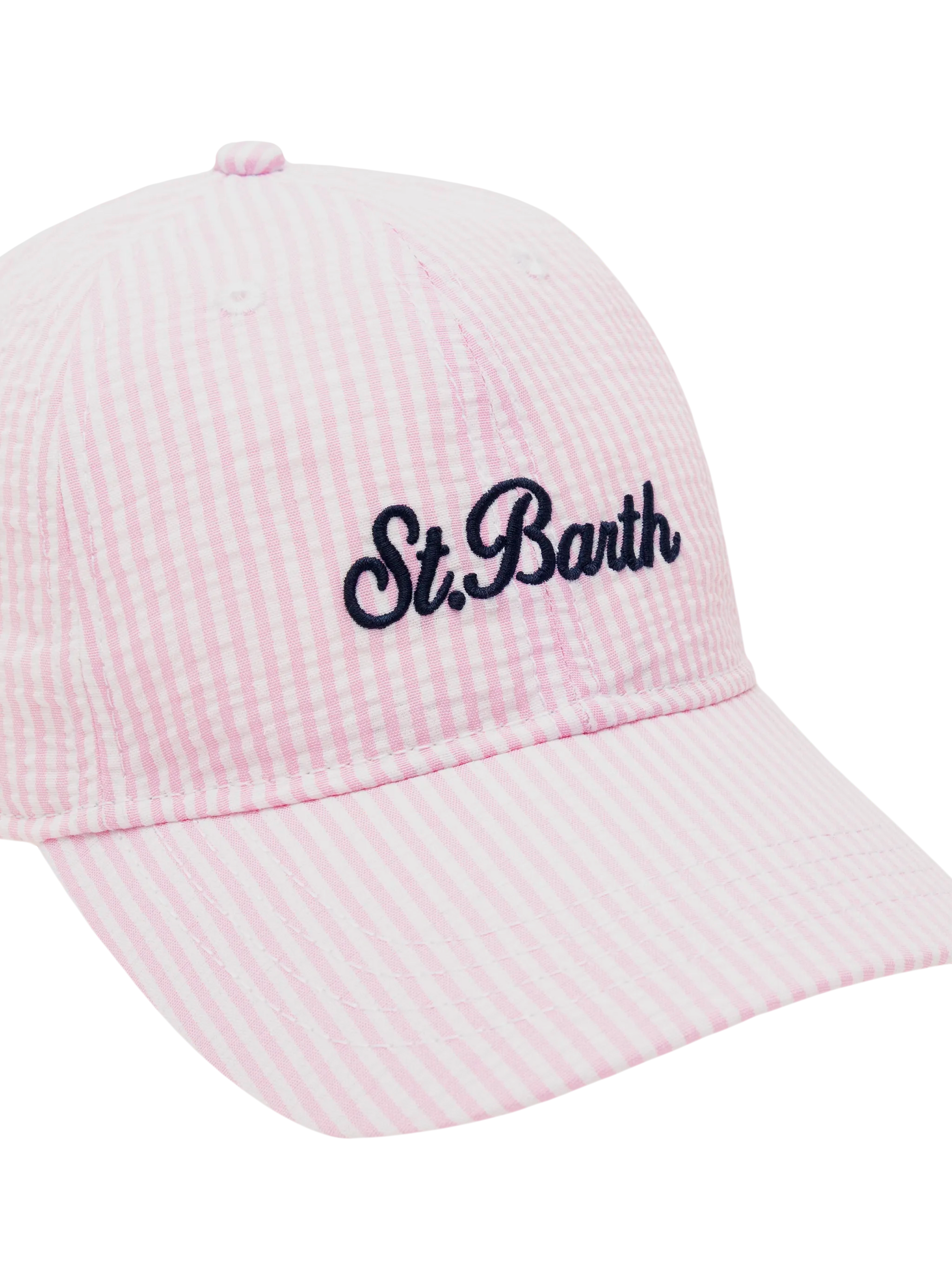 Baseball pink striped seersucker cap - MC2 Saint Barth
