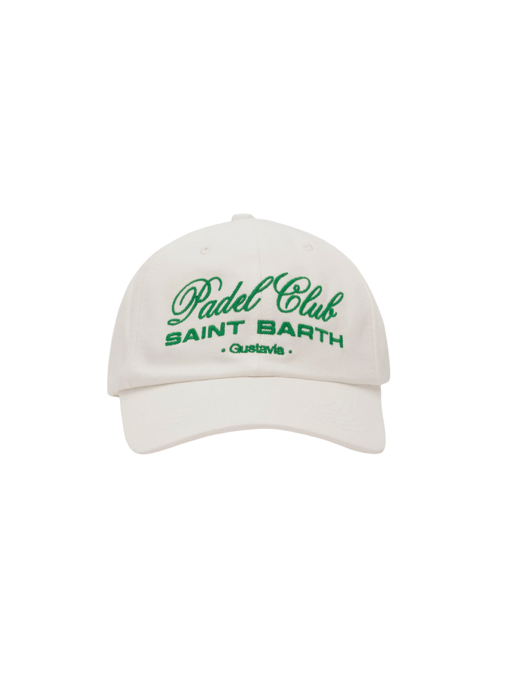 Cappellino da baseball in cotone bianco con ricamo