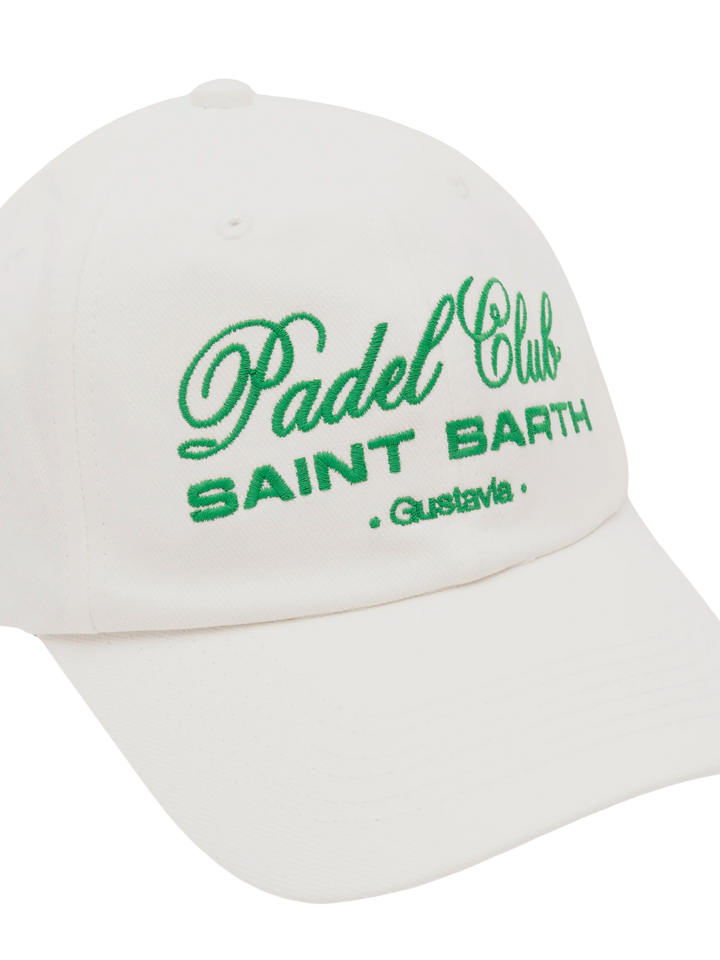 Cappellino da baseball in cotone bianco con ricamo