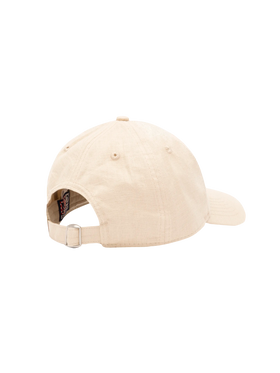 Cappellino da baseball in lino e cotone beige