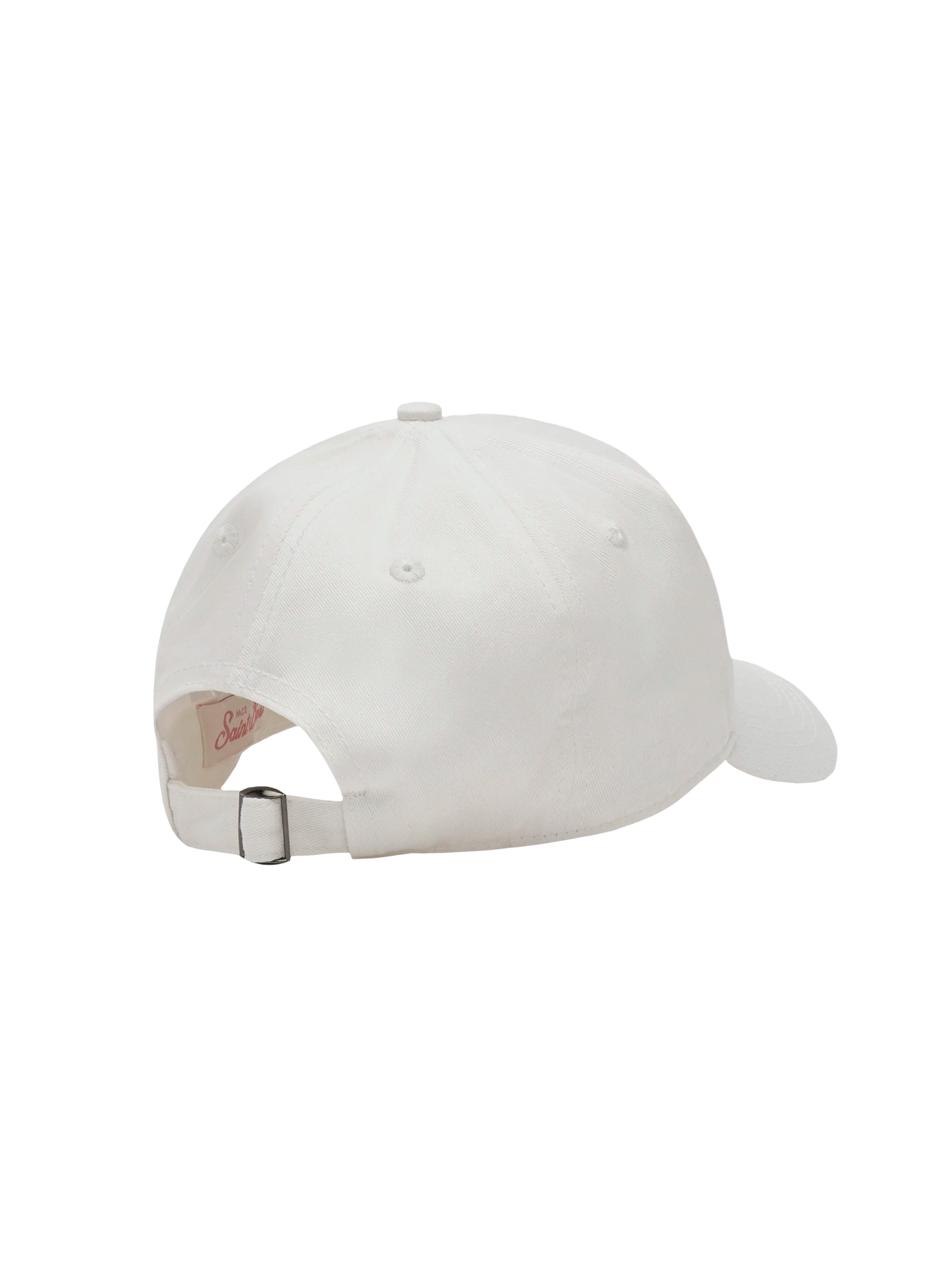 Baseball white cotton cap with rhinestones