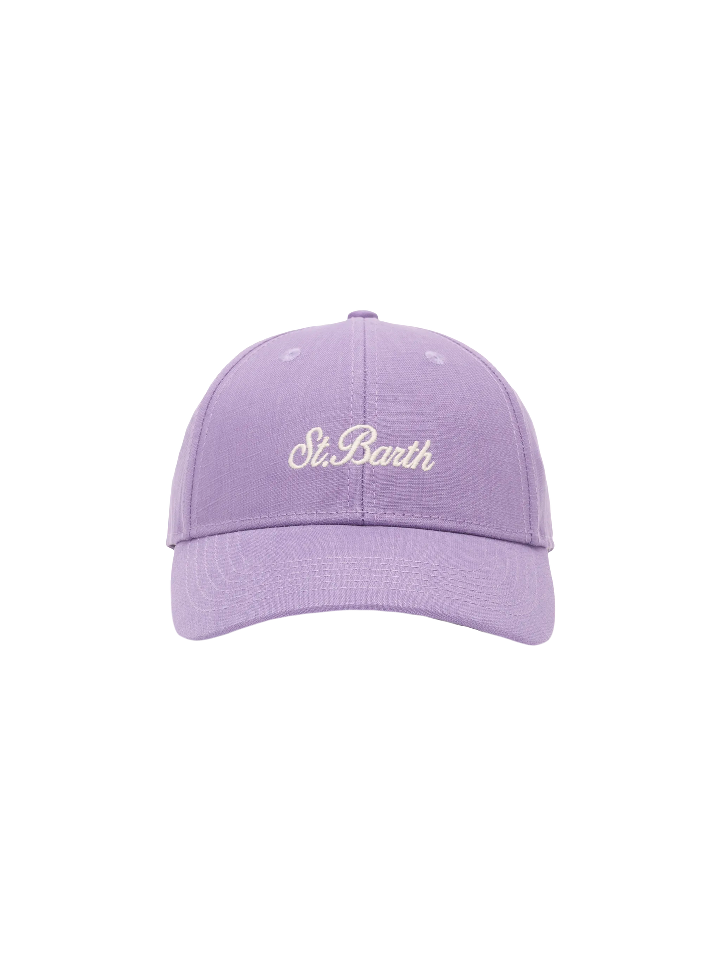 Lilac linen ball cap Baseball Jr with Saint Barth embroidery
