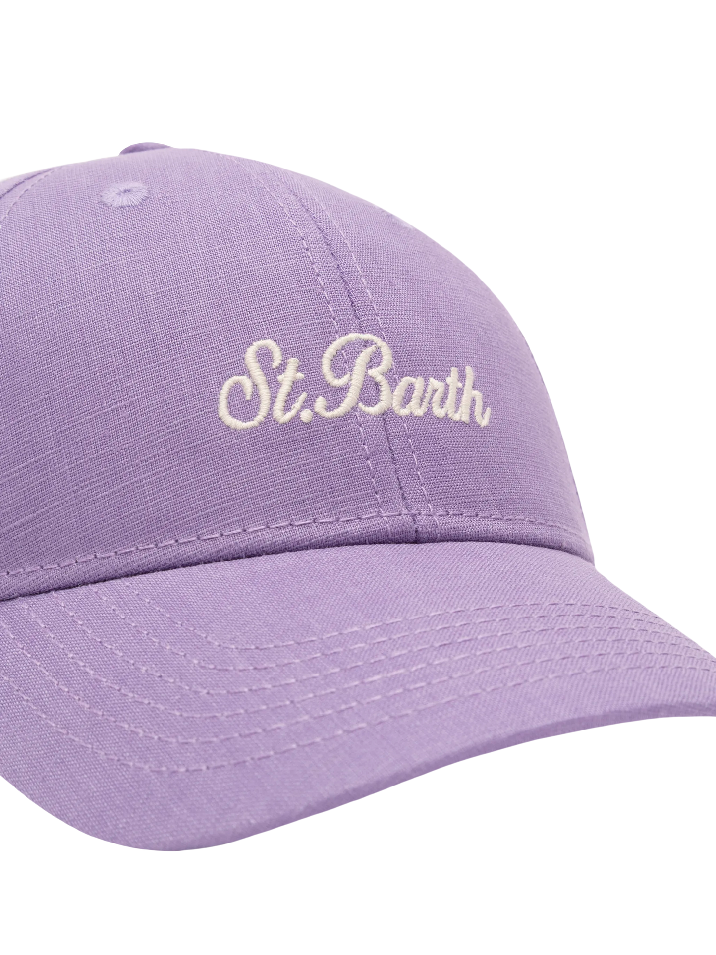 Lilac linen ball cap Baseball Jr with Saint Barth embroidery