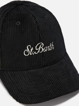 Cappello con visiera Baseball Corduroy in velluto a coste nero