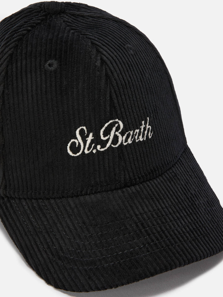 Cappello con visiera Baseball Corduroy in velluto a coste nero
