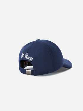Cappellino Baseball Felt blu navy in misto lana con ricamo St. Moritz | Special edition