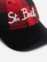 Check felt Baseball cap with St. Barth embroidery