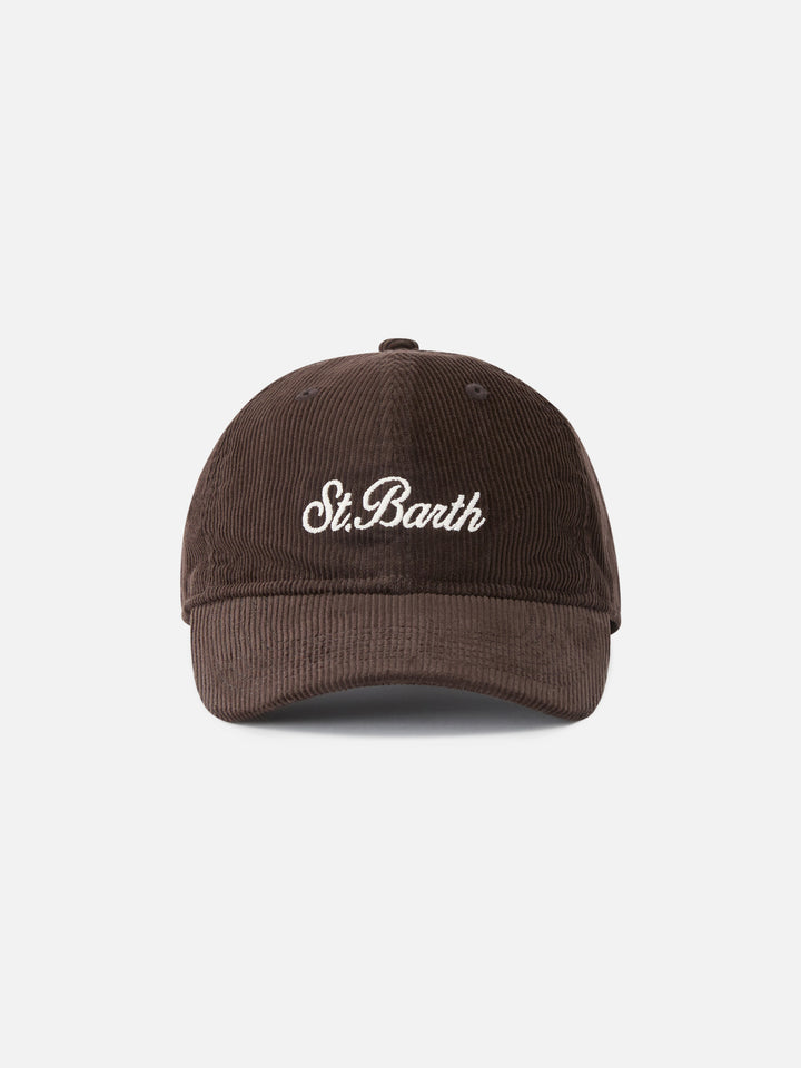 Gorra de pana marrón Baseball con bordado del logo 