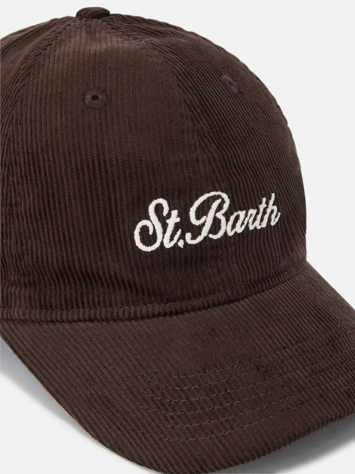 Casquette en velours côtelé marron Baseball avec logo brodé 