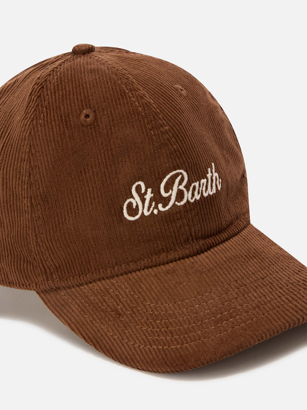 Beige Cordkappe Baseball mit Logo-Stickerei 