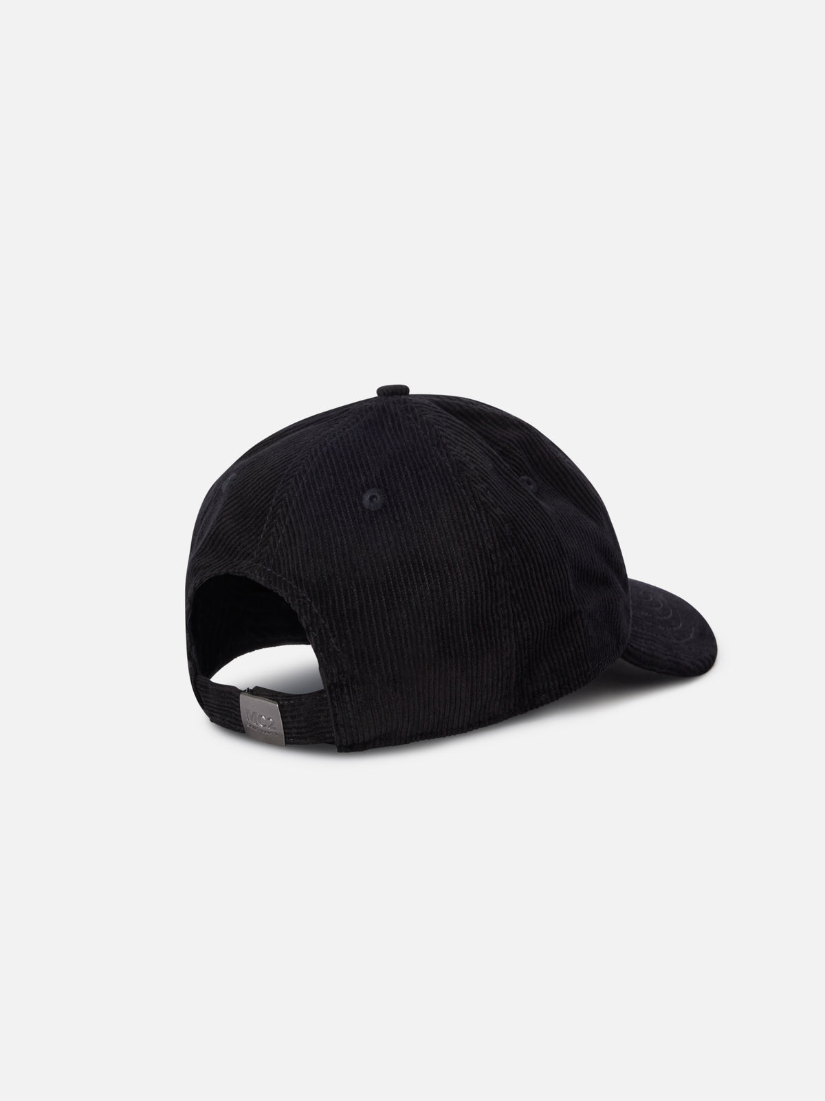 Schwarze Kappe aus Baseball Cord mit Logostickerei 