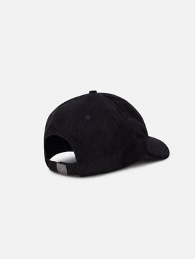 Schwarze Kappe aus Baseball Cord mit Logostickerei 