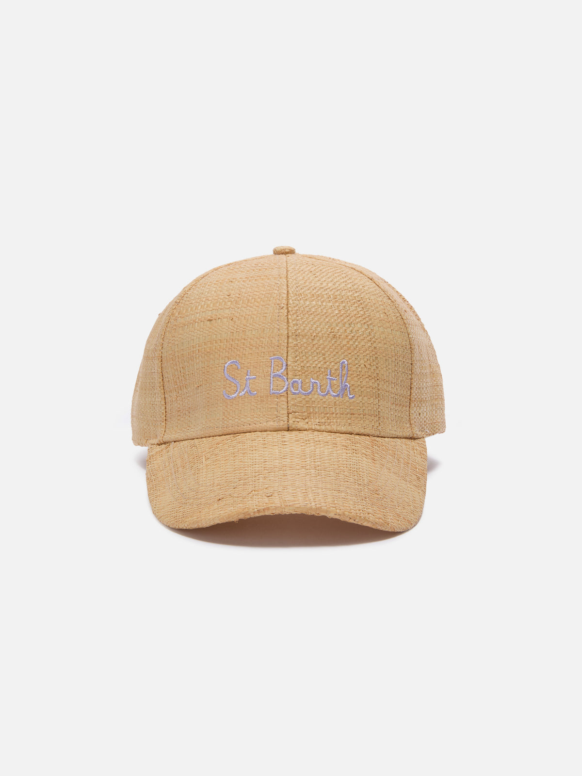 Baseball beige raffia cap with St. Barth embroidery – MC2  display picture 2